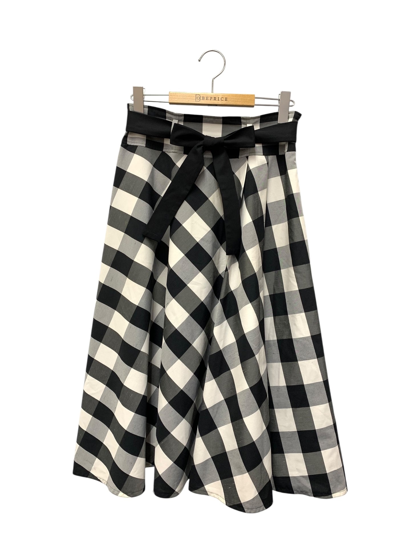 エムズグレイシー 217313 スカート 38 ブラック チェック フレア ITT5LW04MQEO