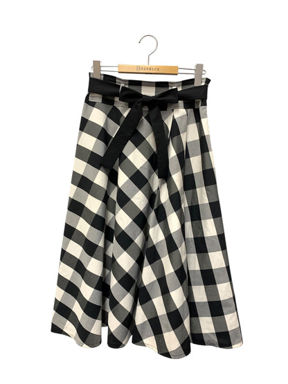 エムズグレイシー 217313 スカート 38 ブラック チェック フレア ITT5LW04MQEO