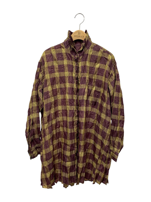 プリーツプリーズイッセイミヤケ PP13-PJ474 シャツ 3 パープル ブラウス チェック柄 ITXT188S2EYK