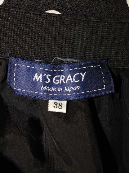 エムズグレイシー 017310 スカート 38 ブラック 水玉 フレア ITUYU34TSORS