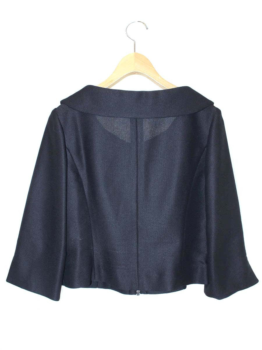 エムズグレイシー 814305 ジャケット 38 ブラック 花 ジップアップ IT7F2IA1L84G