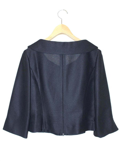 エムズグレイシー 814305 ジャケット 38 ブラック 花 ジップアップ IT7F2IA1L84G