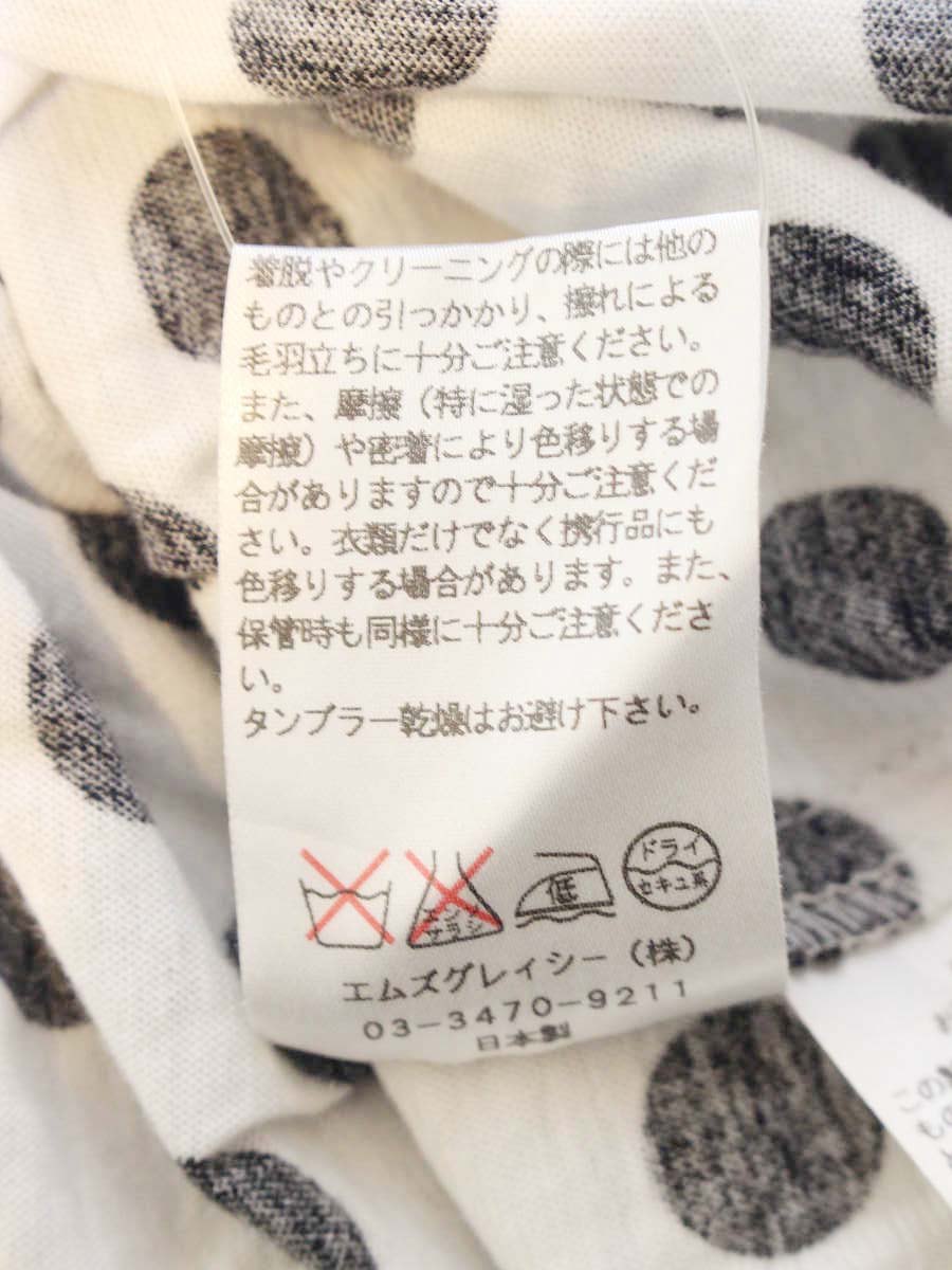 エムズグレイシー 325328 Tシャツ カットソー 40 ホワイト ドット柄 IT0ZOSD2ERGM