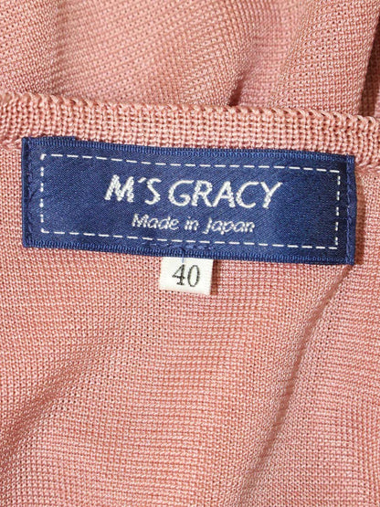 エムズグレイシー 918501 カーディガン 40 ピンク ボレロ リボン ラインストーン 薄手 ITS23K36U7GG