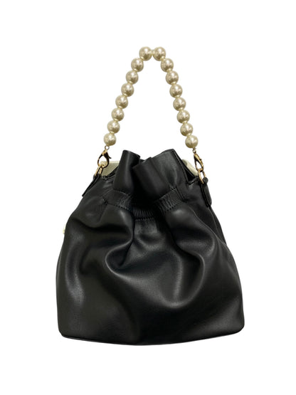 エムズグレイシー Pearl x Ribbon Bag 094303 ハンドバッグ ブラック パール リボン IT8SLD6472AC