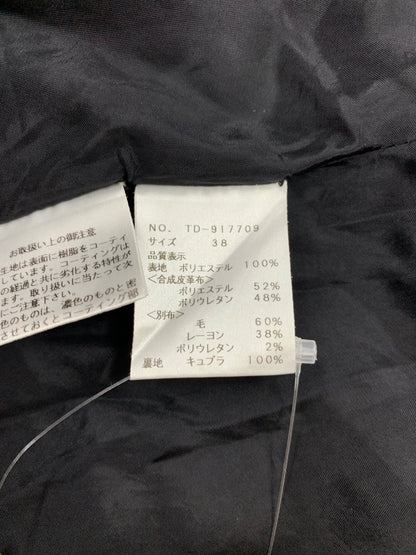 エムズグレイシー Asymmetry Skirt 917709 スカート 38 ブラック 千鳥柄 フロントボタン ITDQPVFD6REG