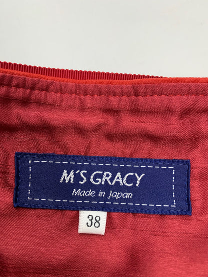エムズグレイシー 117617 スカート 38 レッド フレア ITT7VFK7YF8G