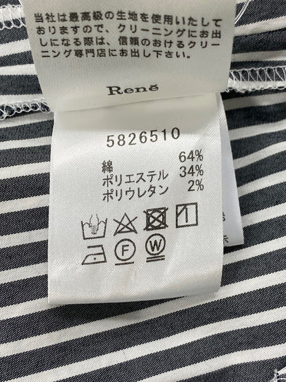 ルネ 5826510 ワンピース 38 グレー フロントボタン ストライプ ITACB663NEFU