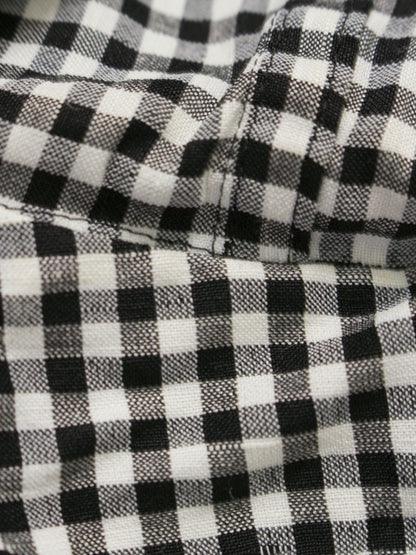 エムズグレイシー 019107 ジャケット 38 ブラック/ホワイト ギンガムチェック カメリアWジップ フード ITX7LUOBH9T2