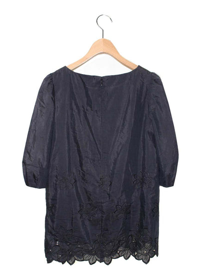 エムズグレイシー 920319 トップス 38 ネイビー 花 レース IT5RB4QEO19K