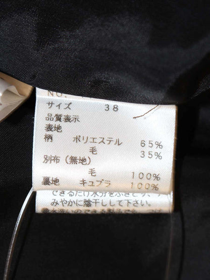 エムズグレイシー 127542 スカート 38 ブラック ウール混 千鳥柄 フラワーモチーフ ITWK5YQG6Y40
