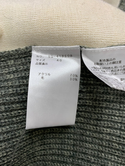 エムズグレイシー 418608 トップス 40 グレー ニット ウール 花 ロゴ ITK5N5XA72KX