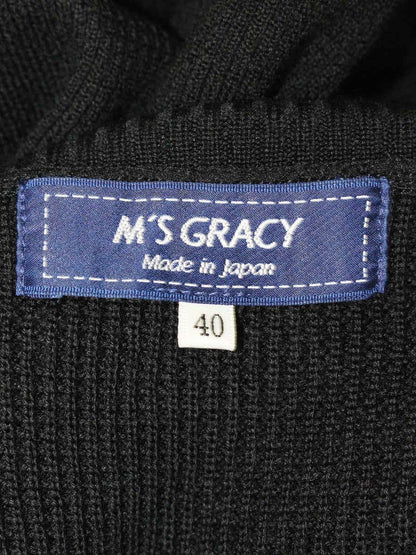 エムズグレイシー 918557 ニット セーター 40 ブラック ウール リボン ITNIFR2SMGKU