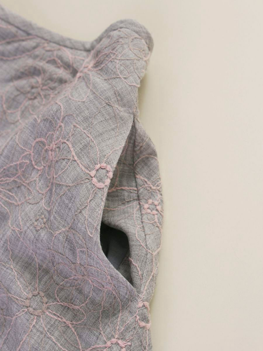 ルネ 6834010 スカート 36 グレー フラワー 刺繍 ITK8NFB7HBT4