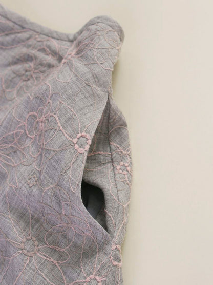 ルネ 6834010 スカート 36 グレー フラワー 刺繍 ITK8NFB7HBT4