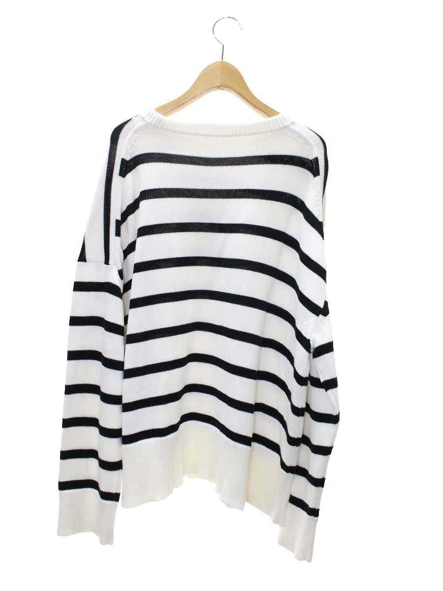 ドゥーズィエムクラス 22-080-500-7030-1-0 セーター ホワイト/ブラック オーバーサイズ ボーダー ITD655V0WFK0