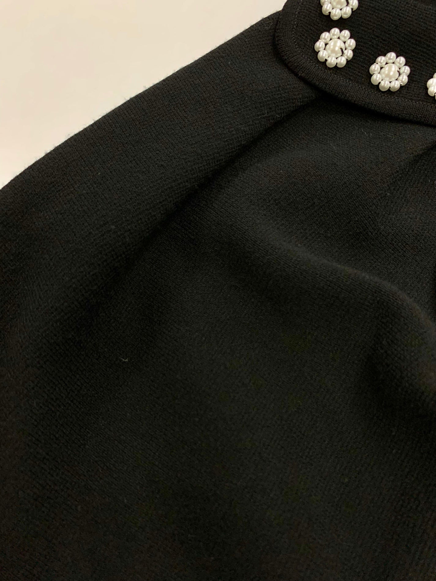 フォクシーブティック 36968 ワンピース 42 ブラック Dress パール装飾 ニット ITVMWTWX2IUO