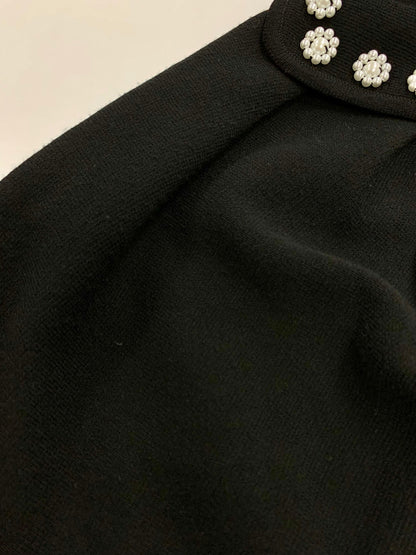 フォクシーブティック 36968 ワンピース 42 ブラック Dress パール装飾 ニット ITVMWTWX2IUO