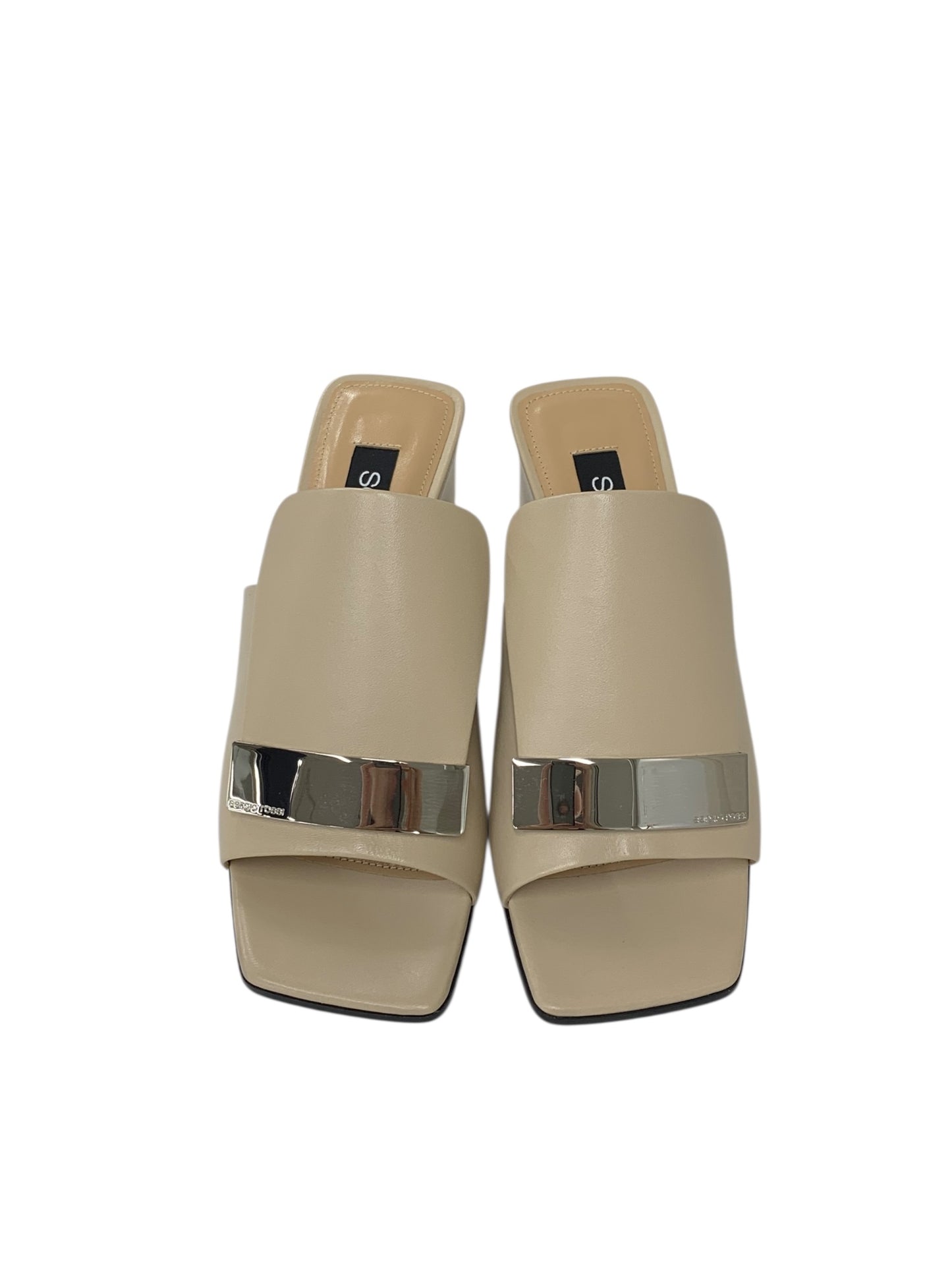 セルジオロッシ Sr1 Mule HH 60mmミュール A81700 サンダル 34 ベージュ レザー ITC1XRYVSFE8 【SALE】