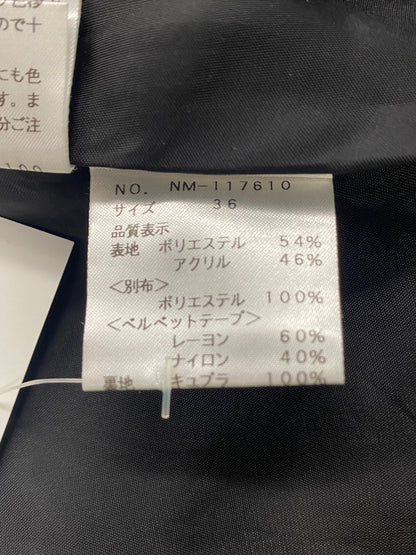 エムズグレイシー 117610 スカート 36 ブラック リボンモチーフ ベロア ITCUEIHE4DP1