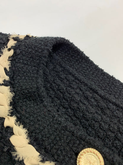フォクシーブティック Knit Jacket Bonheur 44130 ノーカラージャケット 40 ブラック ITAWLKWM5380