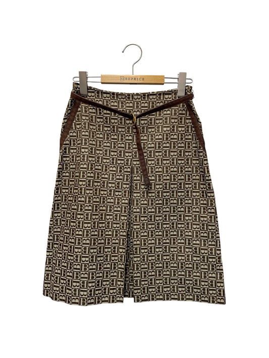 バーバリーブルーレーベル FLF26-601 スカート 38 ブラウン ロゴ モノグラム ITE7LJN2YLZW