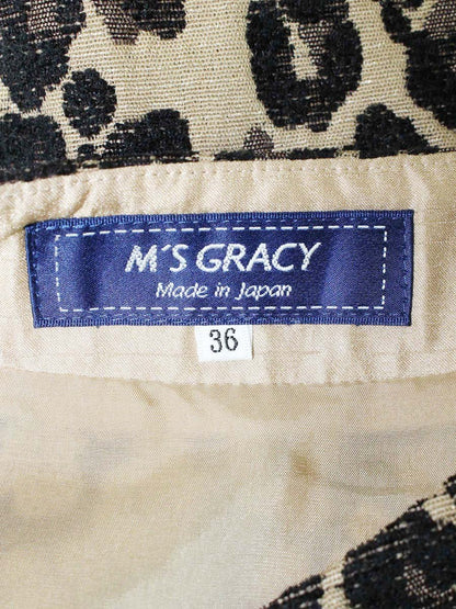 エムズグレイシー アニマルジャガードスカート 217529 36 ブラウン/ブラック レオパード柄 IT71SNWGY77V