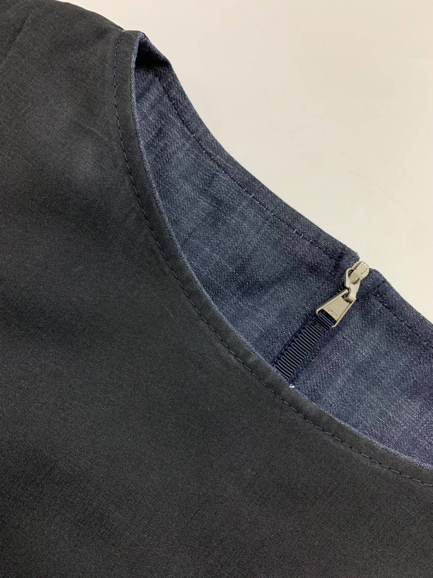 フォクシーニューヨーク Denim Dream Dress 42638 ワンピース 38 ネイビー 袖リボン IT4MMC070LDO