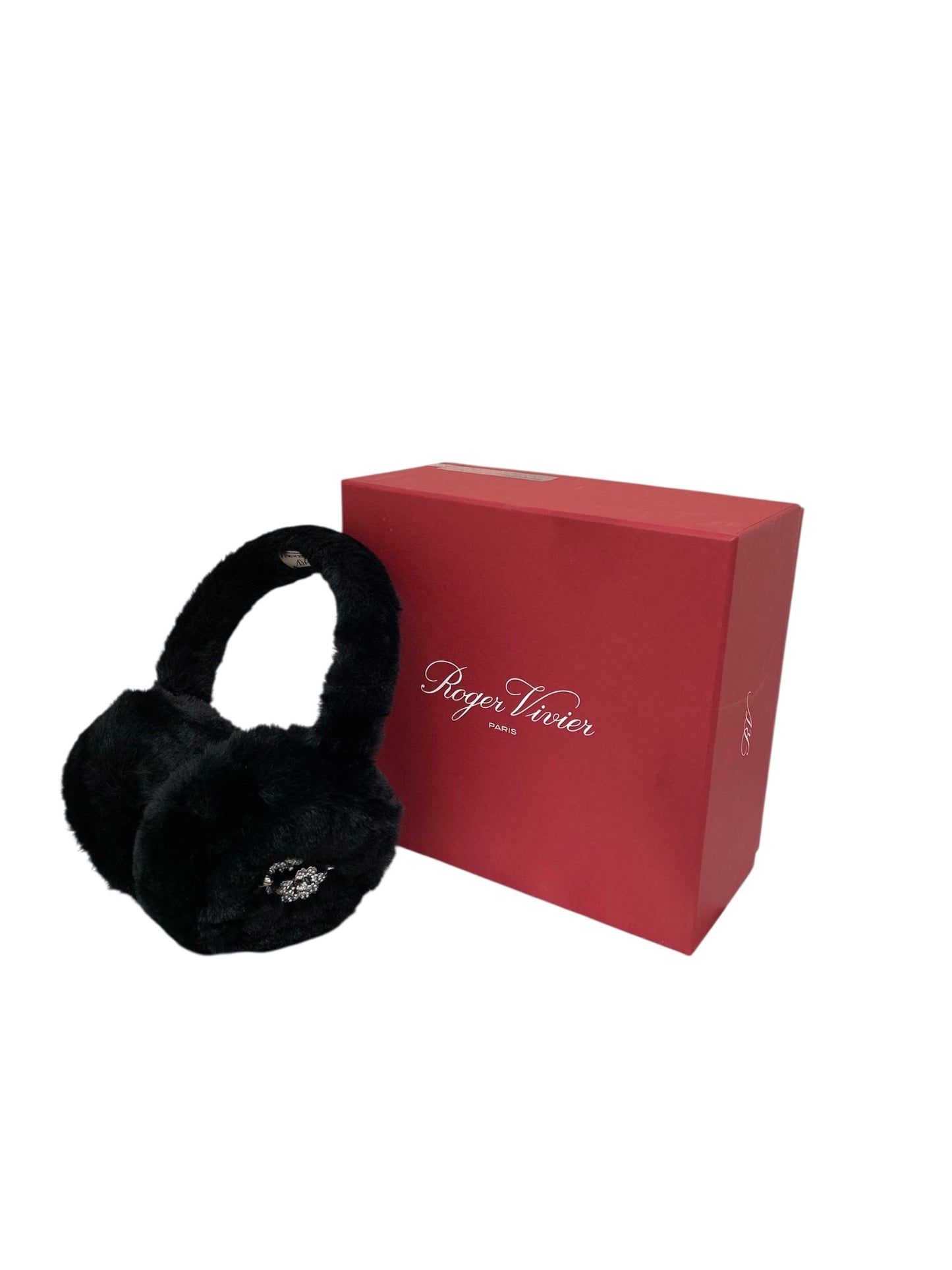 ロジェヴィヴィエ エフロレッソンフォフュール REWAC670100J79B イヤーマフ ブラック ファー ラインストーン ITK0BMBQWPIO