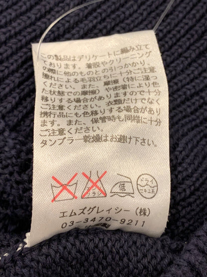 エムズグレイシー 428331 カーディガン 38 ネイビー フラワージップ カットワーク IT9POTNCF0ZY