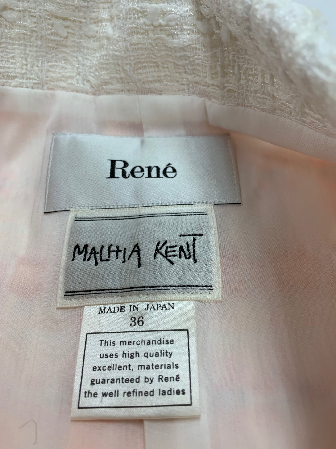 ルネ 6026978 ワンピース 36 オレンジ マリアケント社製ツイード フェイクパール IT8DKDFSSHA0