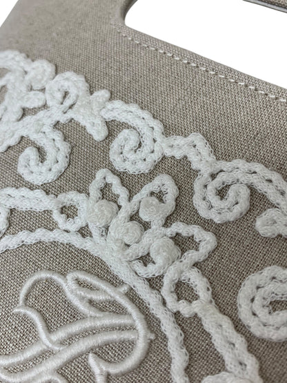 フォクシーブティック Bag Cardenia ガーデニア 45040 ハンドバッグ グレー 刺繍 麻 ITSIDH1QD20G 【SALE】