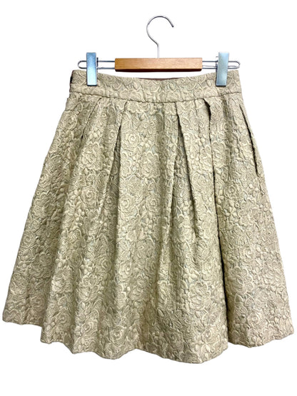 ドゥーズィエムクラス 11-060-500-2240-3-0 スカート 36 グレージュ 刺繍 フラワーモチーフ IT3DWHKJ2C7W 【SALE】