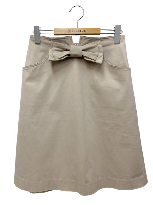 エムズグレイシー 627311 スカート 38 ベージュ リボン IT2SQJNELASK
