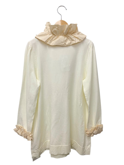 エムズグレイシー 318709 トップス 40 ホワイト パール フリル IT10DWNE3MJB