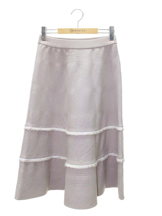 トゥービーシック W5S17-247-40 ニットスカート 40 ベージュ フリンジブレード IT2Q6LKKDSST