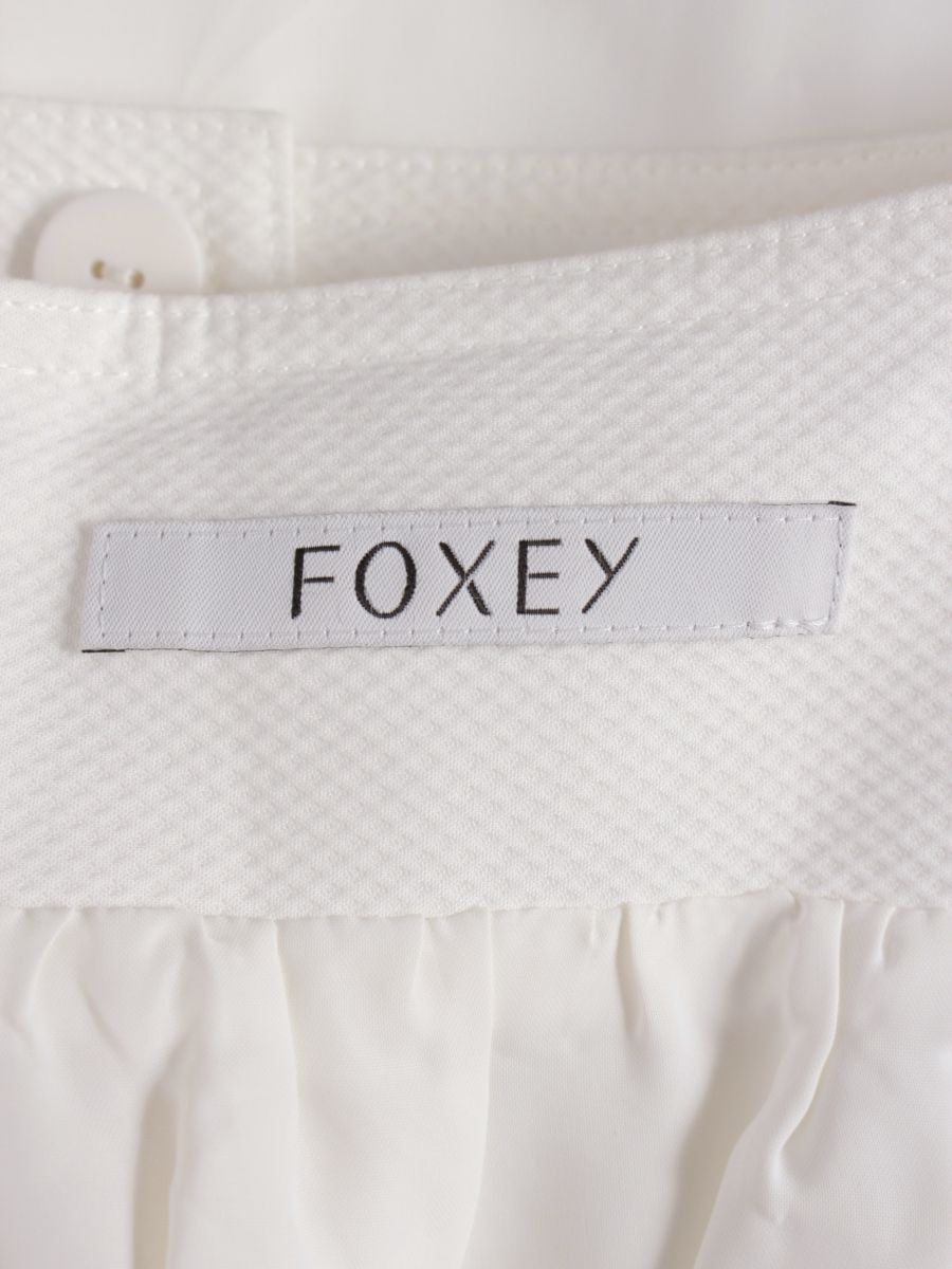 フォクシーブティック リリー 35688 スカート 38 ホワイト タックフレア IT6XQD17S524 【SALE】