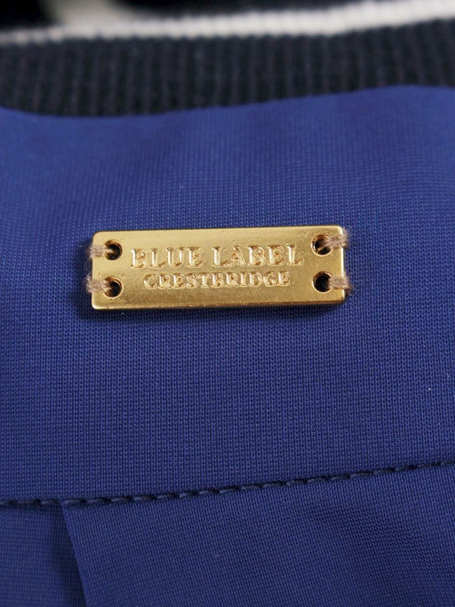 ブルーレーベルクレストブリッジ 55J76-575-25 ワンピース 38 ネイビー 切替 ニット ボーダー タックフレア ITOA3BW35185