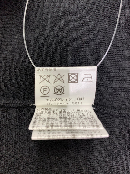 エムズグレイシー 418122 カーディガン 38 ブラック パール 花 レース ITCSJCFRQZUA