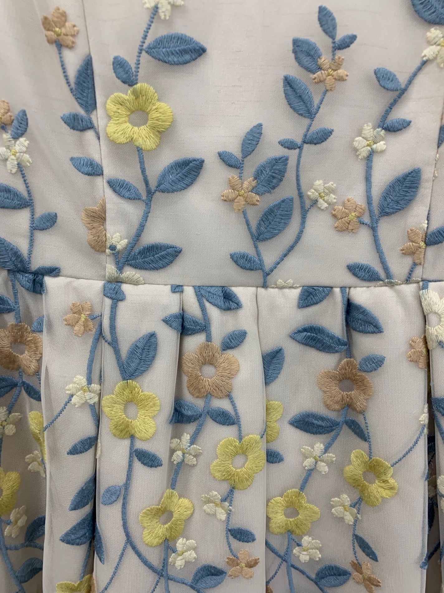 エムズグレイシー 411111 ワンピース 38 ベージュ 花 刺繍 レース