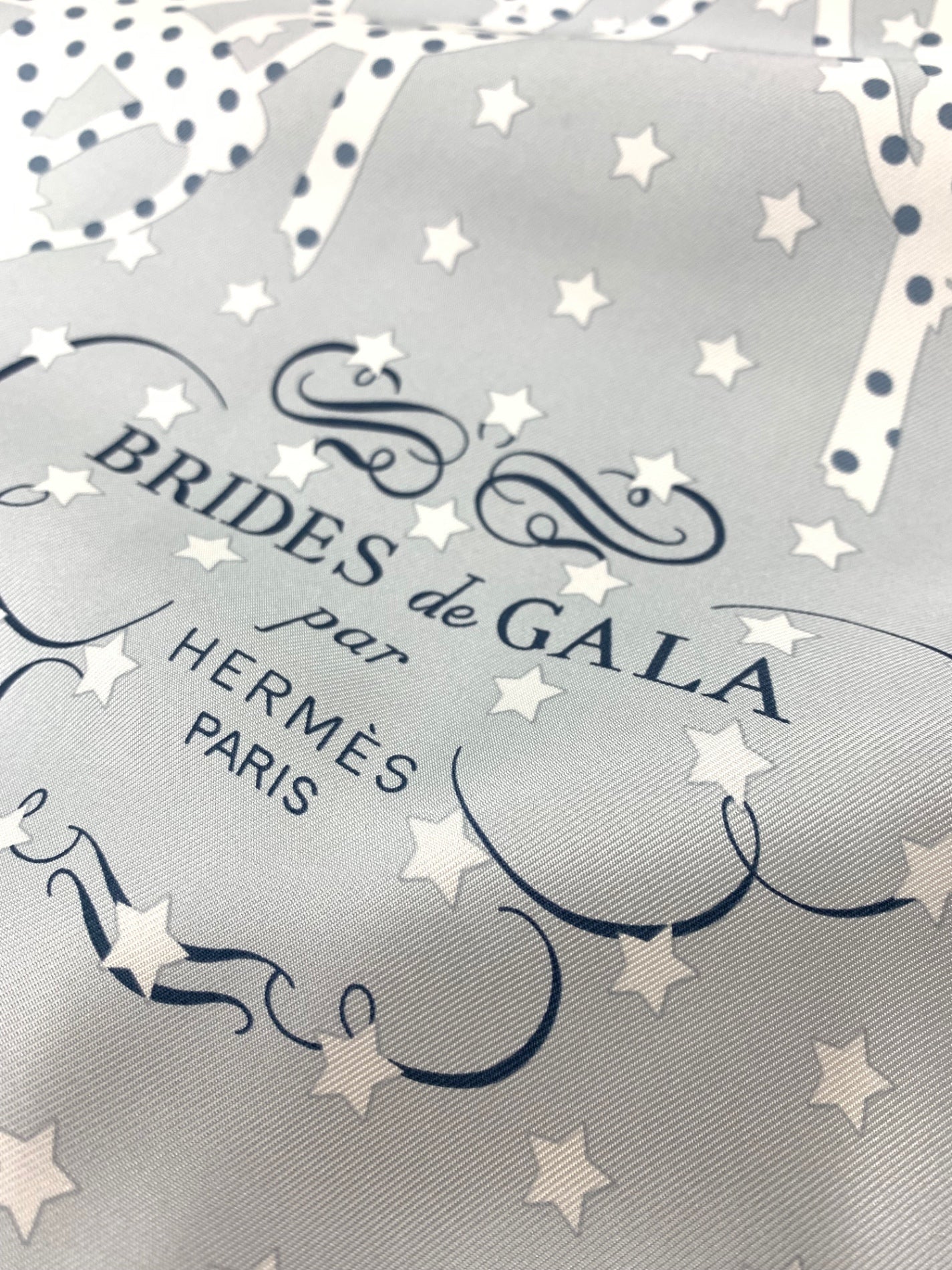 エルメス ニットトップス 38 ブルー 21AW Brides de Gala クルーネック 異素材切替 カシミヤ シルク ITLR02H7F0UO