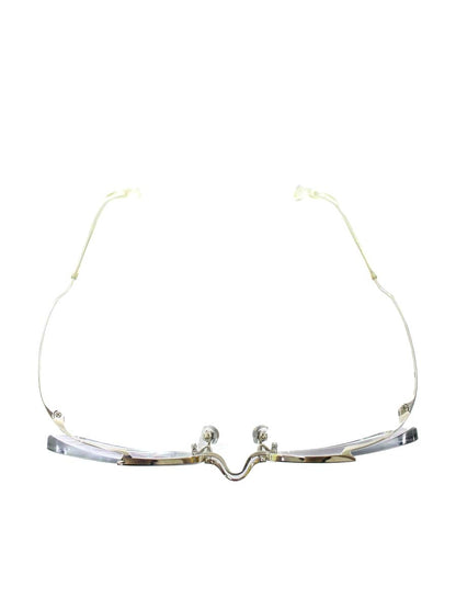 フォーナインズ O-11T メガネ シルバー メタルフレーム ハーフリム スクエア ITB5EFRBTZPM