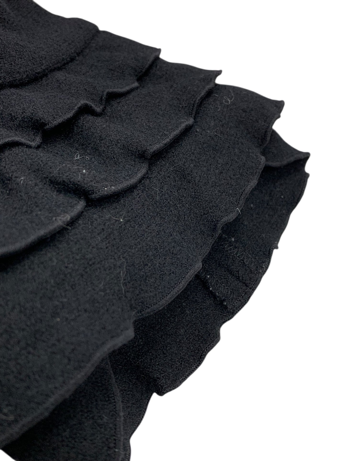 エムズグレイシー 929701 コート 38 ブラック ウール フリル ティアード IT4B4TO2VFAW 【SALE】