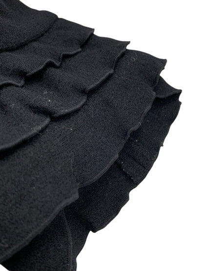 エムズグレイシー 929701 コート 38 ブラック ウール フリル ティアード IT4B4TO2VFAW 【SALE】