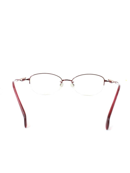 ラインアートシャルマン XL1650 メガネ レッド メタルフレーム ハーフリム オーバル ITJM9R8R7GBW 【SALE】