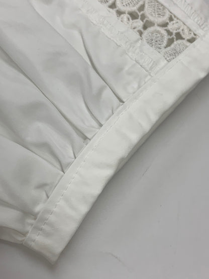 エムズグレイシー 袖レース入りタックブラウス 410113 38 ホワイト 刺繡 IT890X9EM26J