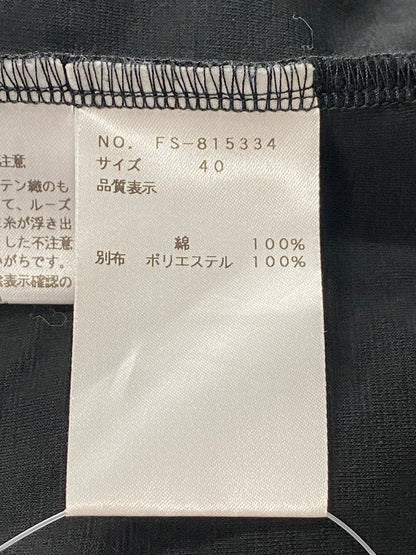 エムズグレイシー 815334 カットソー 40 ブラック 袖フリル切替 ブラウス 半袖 ITLYCJXZ3E3Y