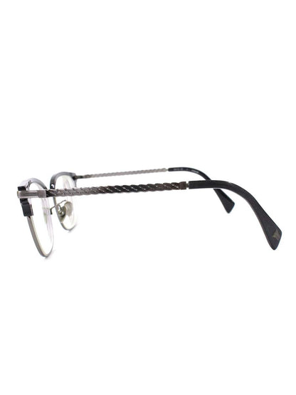 ヨウジヤマモト 19-0021-2 メガネ ブラック/シルバー コンビフレーム フルリム サーモントブロー ウェリントン ITXDMPARFO4C
