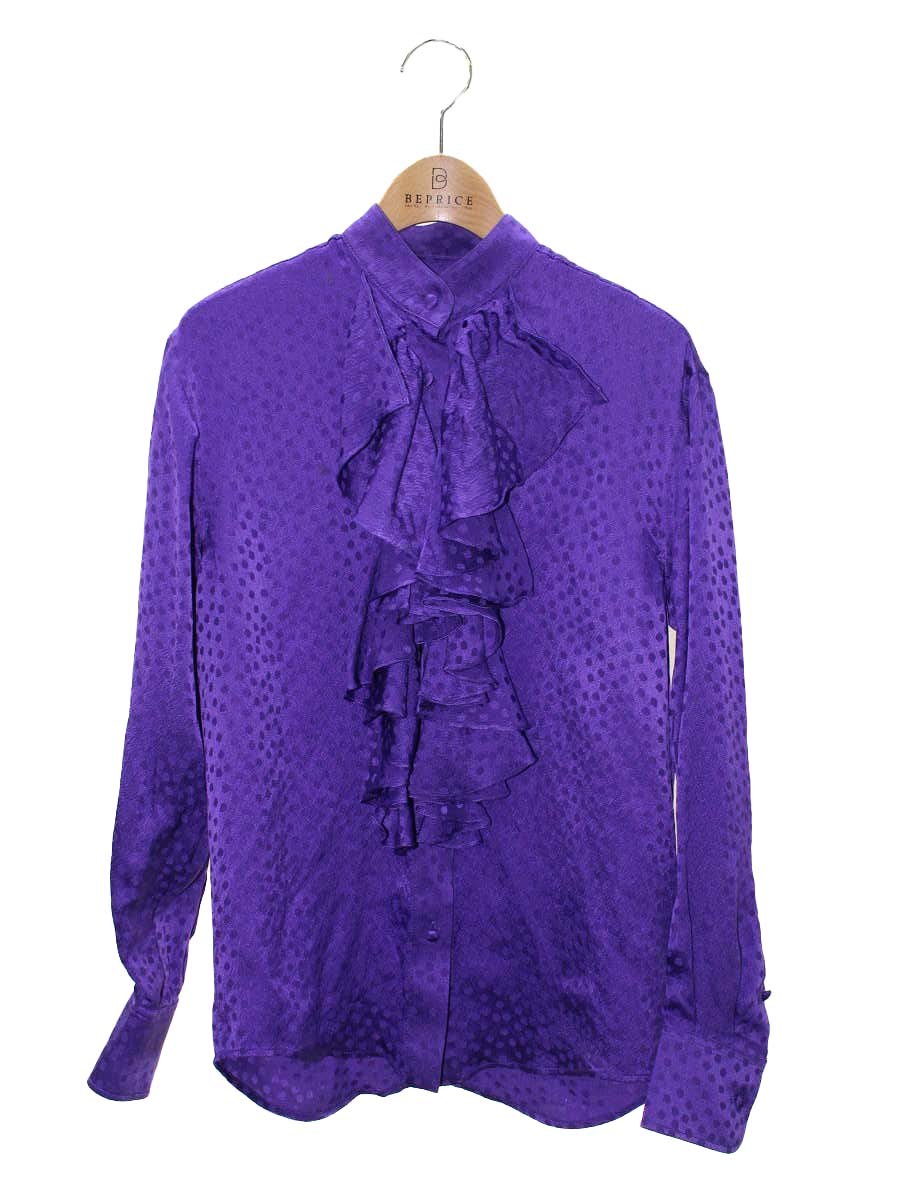 アミパリス H20FC750.424 ブラウス 34 パープル 長袖 フリル IT7HW140AXG0