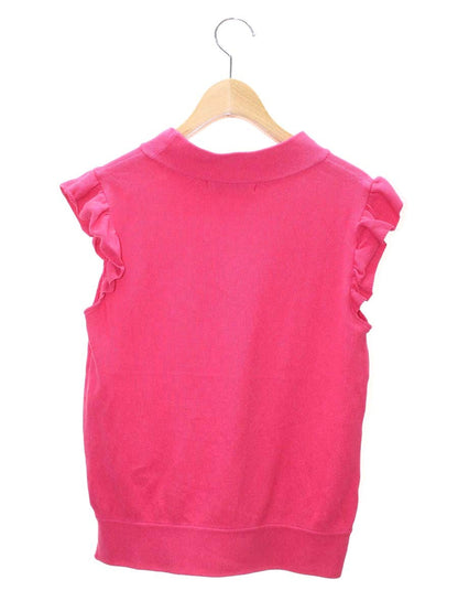 ルネ 6322350 ニット セーター 36 ピンク ロゴ刺繍 フリル IT6DUDMBMDT0